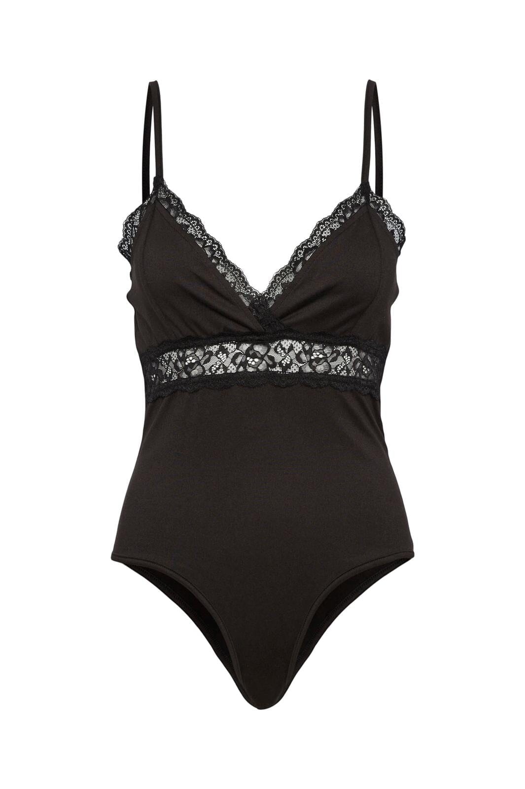 Pieces, Pcsynne Sl Lace Body Kac, Black