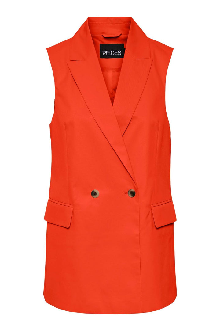 Pieces - Pctally Blazer Vest - Tangerine Tango Veste 