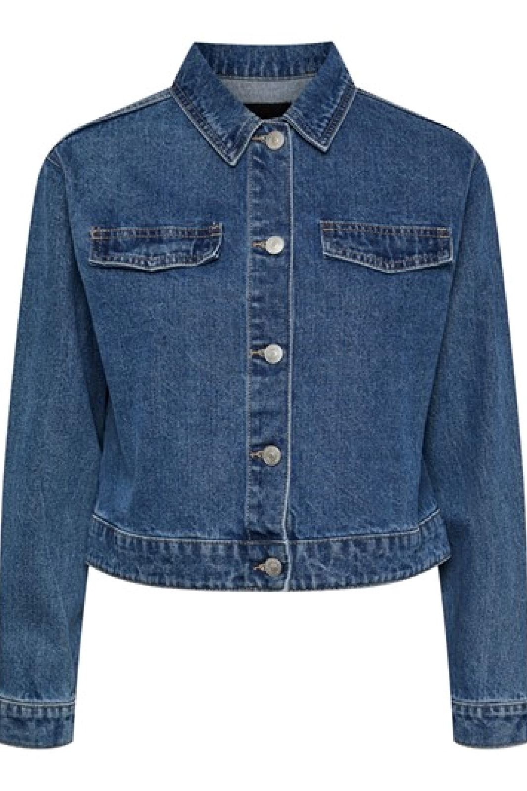 Pieces - Pctessie Ls Dnm Jacket Bc - Medium Blue Denim Jakker 