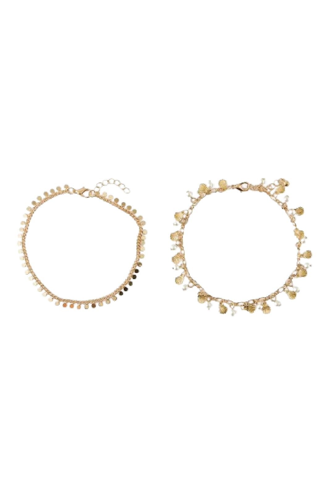 Pieces - Pcvernil 2-Pack Anklets Sww - Gold Colour 