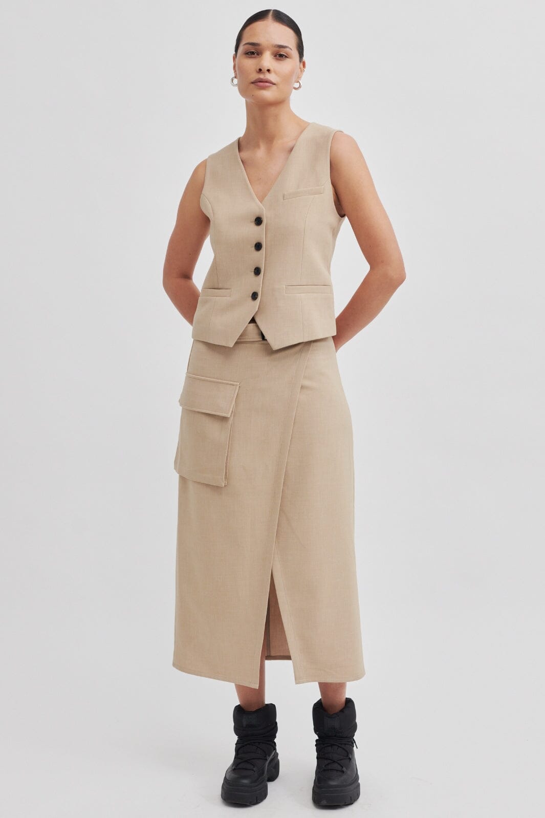 Second Female - Felice Skirt - 6123 Roasted Cashew Nederdele 