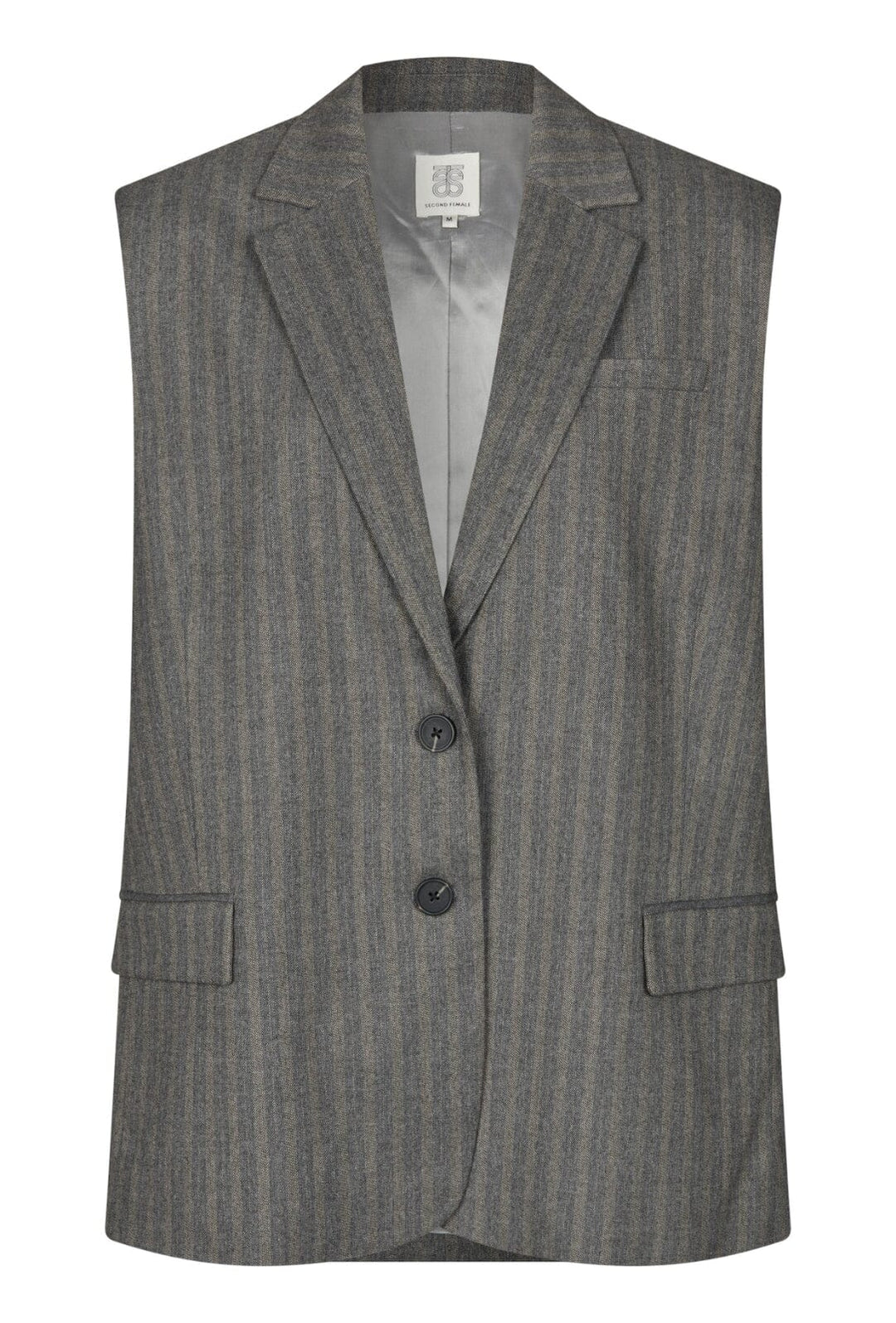 Second Female - Hollanda Oversize Waistcoat - Dark grey melange Veste 