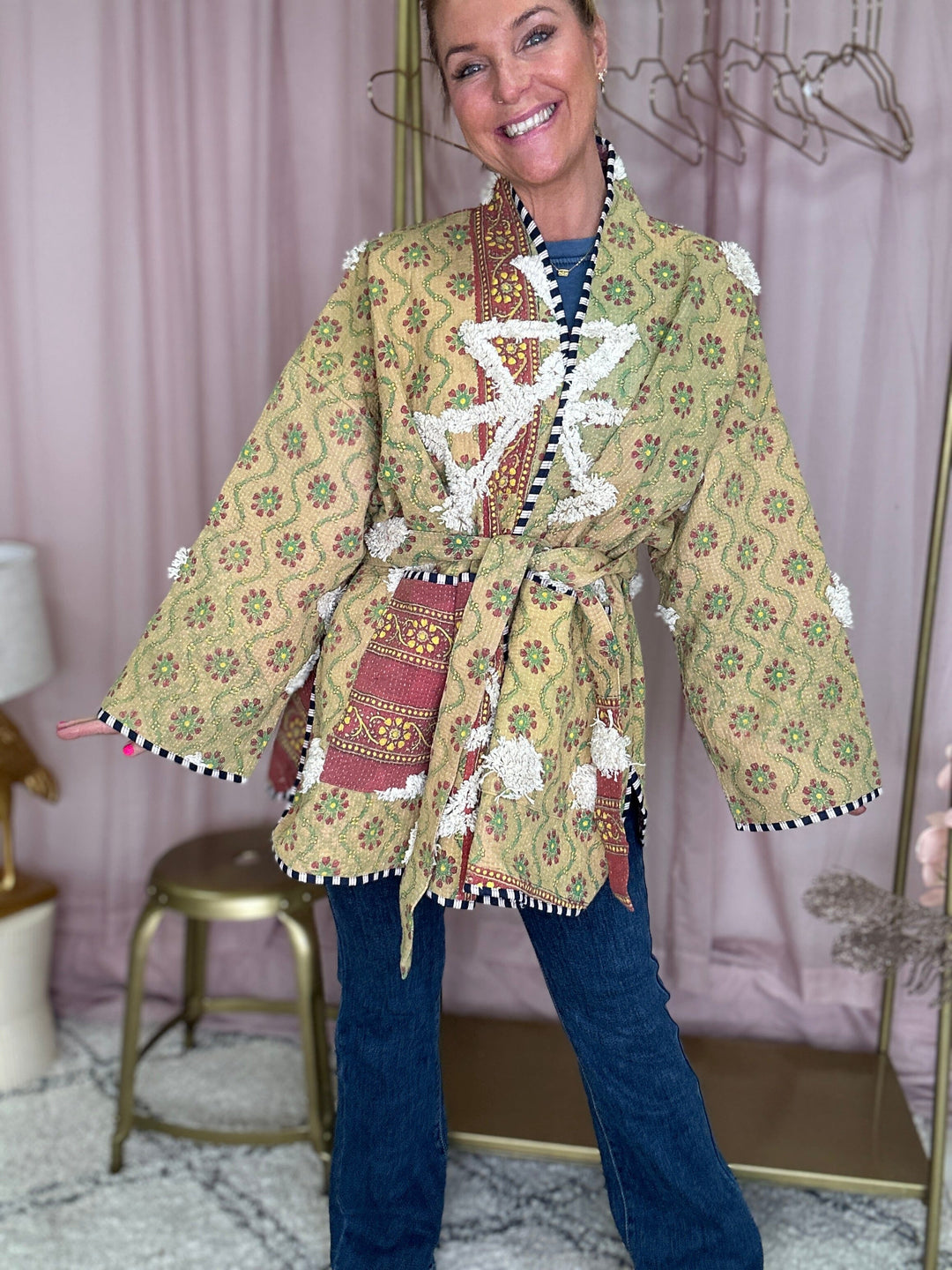 Sissel Edelbo - Hedvig Tufted Jacket SE 1389 - Tufted Kantha Blanket Yellow Jakker 