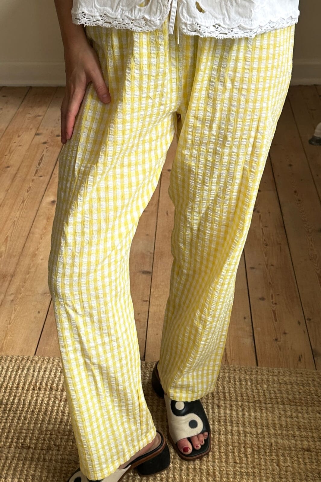 Sissel Edelbo - Kamal Organic Cotton Pants SE 1234 - Yellow Checks Bukser 