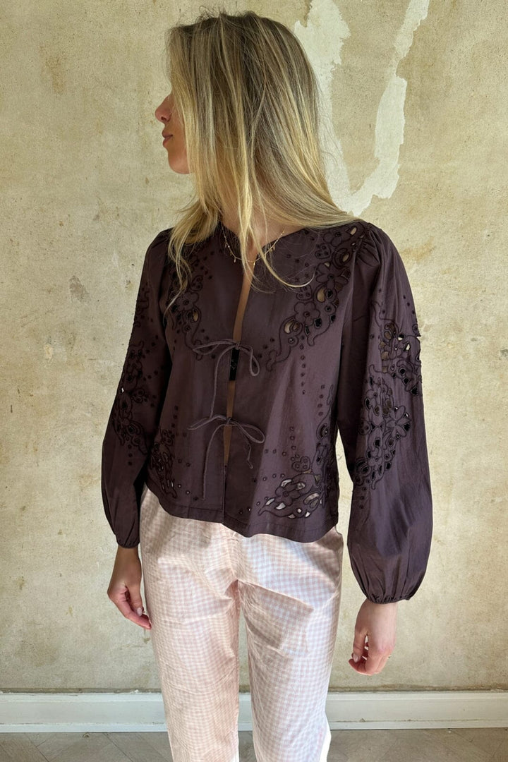 Sissel Edelbo - Magdalena Top SE 1391 - Seal Brown Bluser 