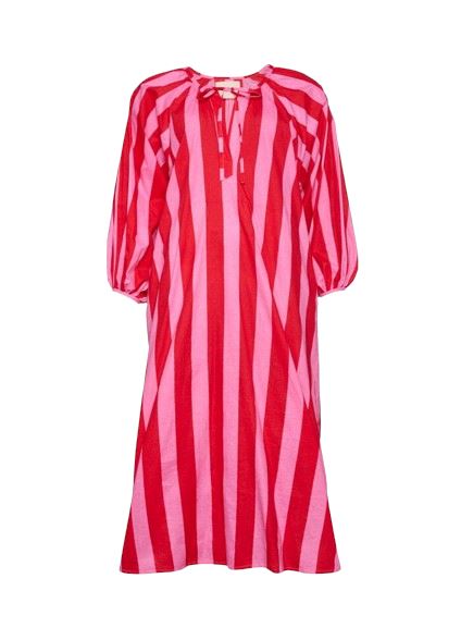 Sissel Edelbo - Nelle Dress SE 1379 - Red & Pink Stripe Kjoler 