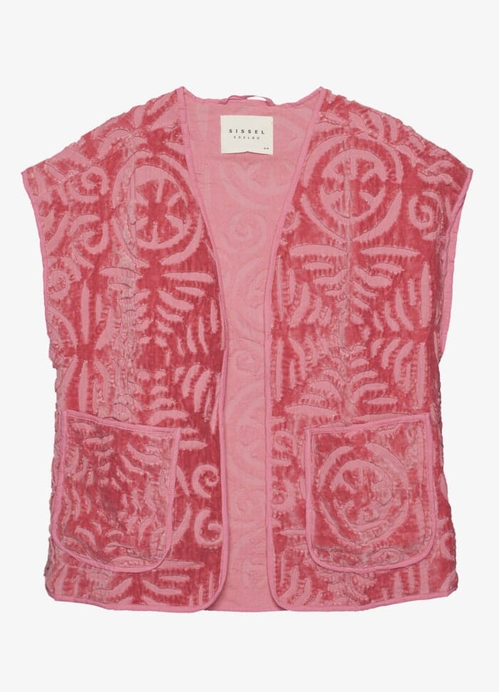 Sissel Edelbo - Vida Velvet Blanket Vest SE 719.4 - Pink Veste 