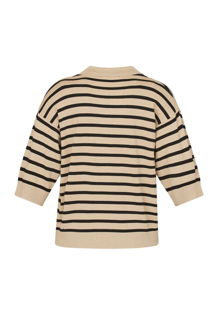 Sisters Point - Hilva-Polo1 - 112 Beige/Black Strikbluser 