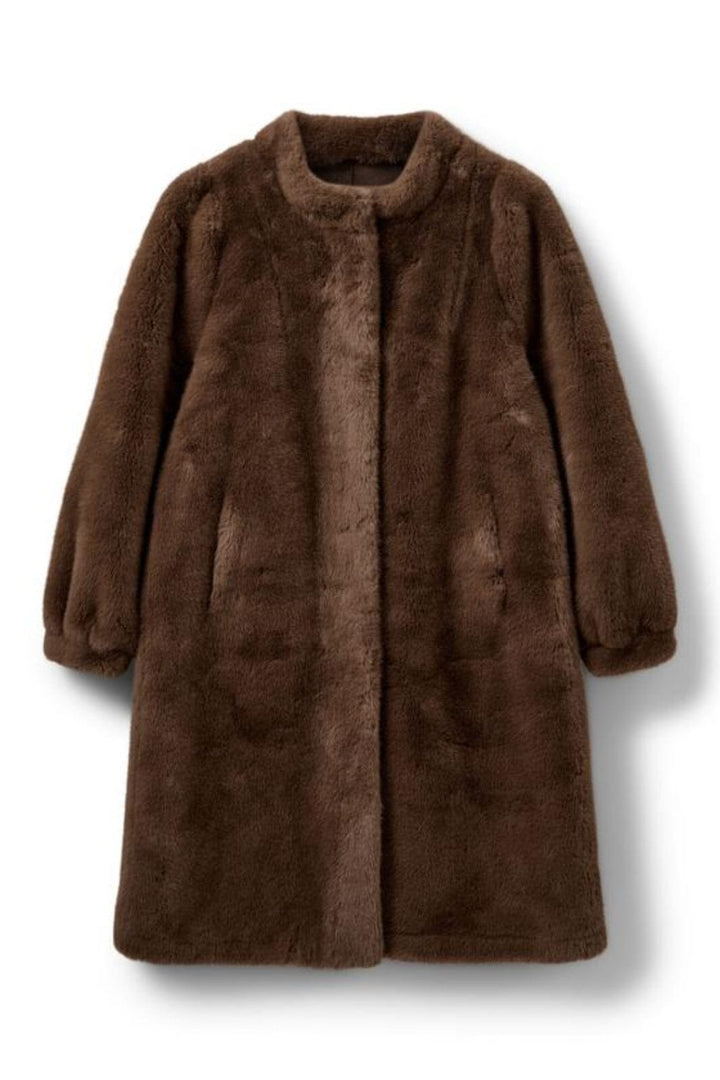 Sofie Schnoor - S244515 Fake Fur Coat - Brown Frakker 