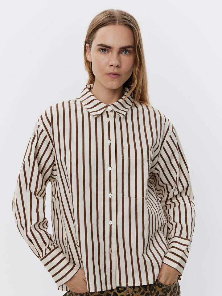 Sofie Schnoor - Shirt - 7113 Brown Striped Skjorter 