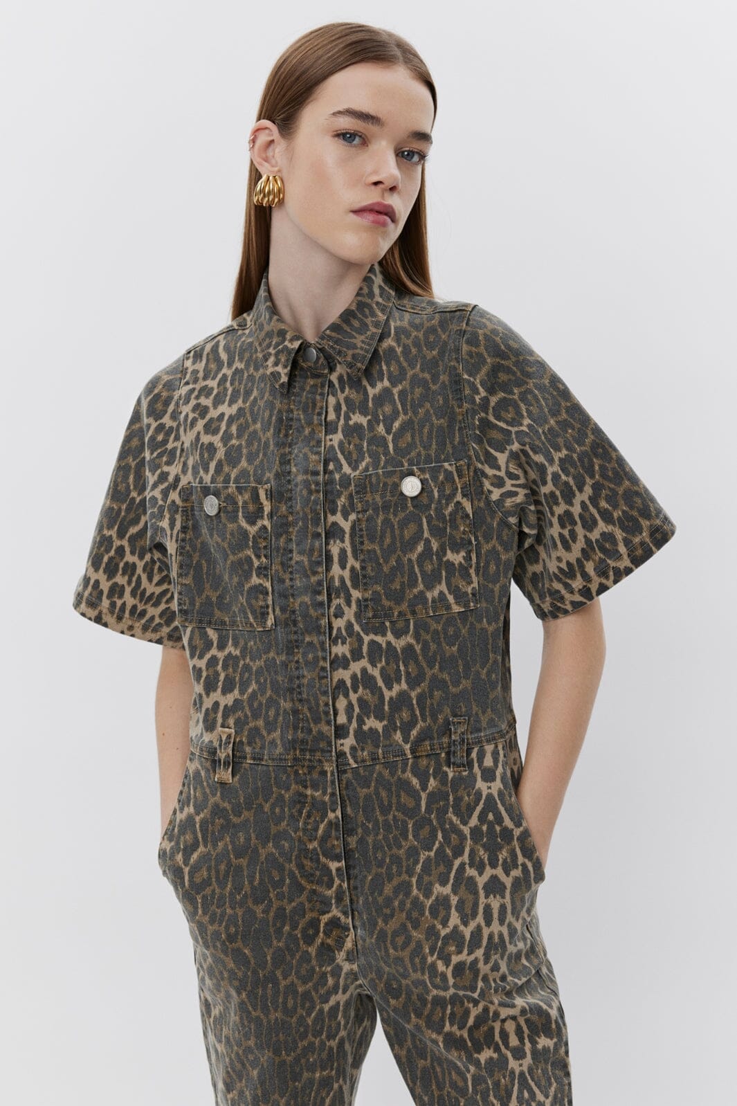 Sofie Schnoor - Wilmasw Jumpsuit S251426 - 9086 - Light Brown Leopard Buksedragter 