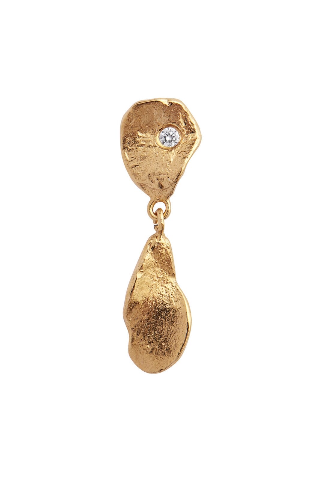 Stine A - Clear Sea Earring With Stone Gold - 1272-02-S Øreringe 