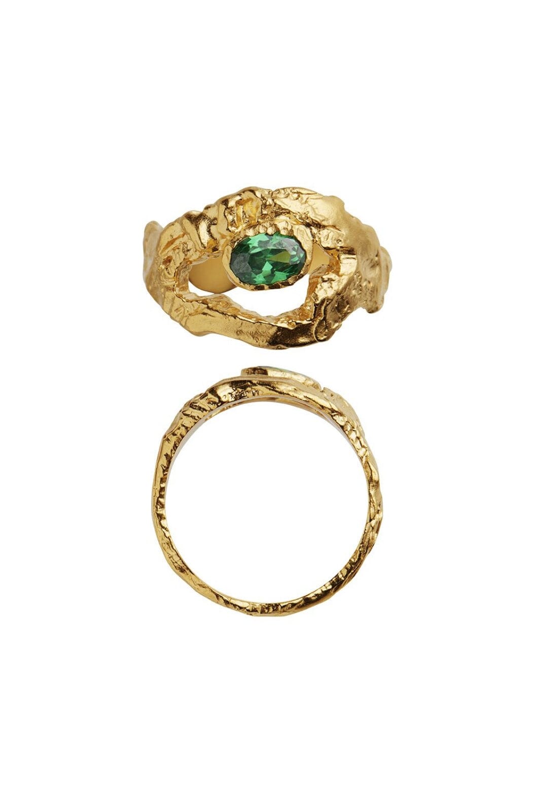 Stine A - My Love Rock Ring W/ Green Stone - 4048-02 Ringe 