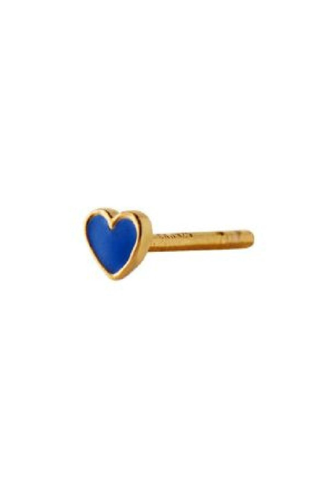 Stine A - Petit Love Heart Cobalt Blue Enamel - Single - 1181-02-Cobalt Blue Øreringe 