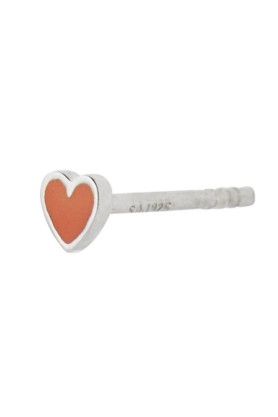 Stine A - Petit Love Heart Coral Enamel Silver - 1181-00-Coral 