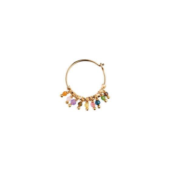 Stine A - Petit Rainbow Hoop With Stones - 1197-02-S Øreringe 