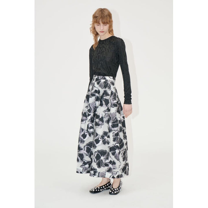 Stine Goya - Voluminous Midi Skirt, 1608 Organza Jacquard - Anemone Jacquard Nederdele 