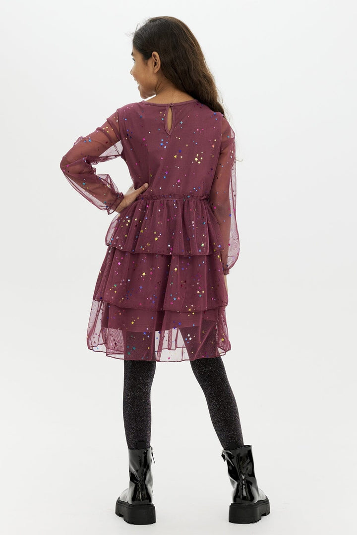 The New - Tnmillie Ls Dress TN5899 - Crushed Berry Kjoler 