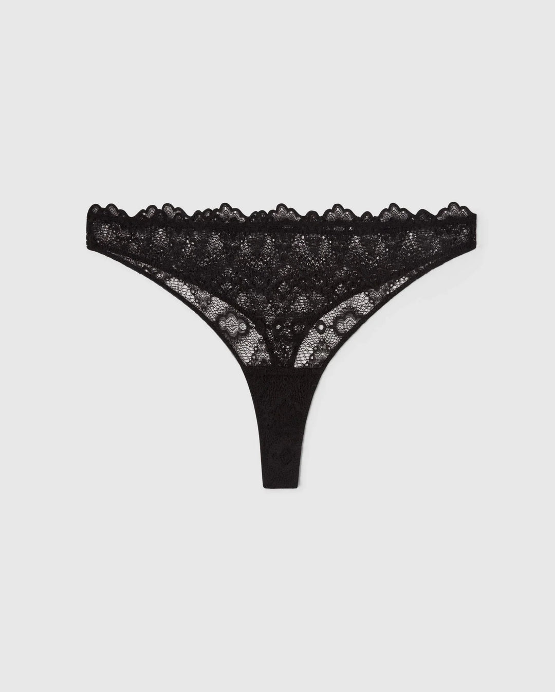 Understatement Underwear - Lace Thong - Black Underbukser 