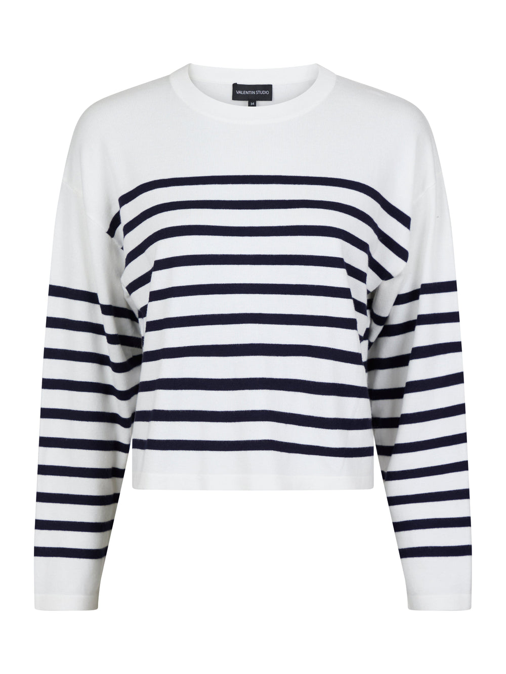 Valentin Studio - Sailor Knit Blouse - Navy Stripes Strikbluser 