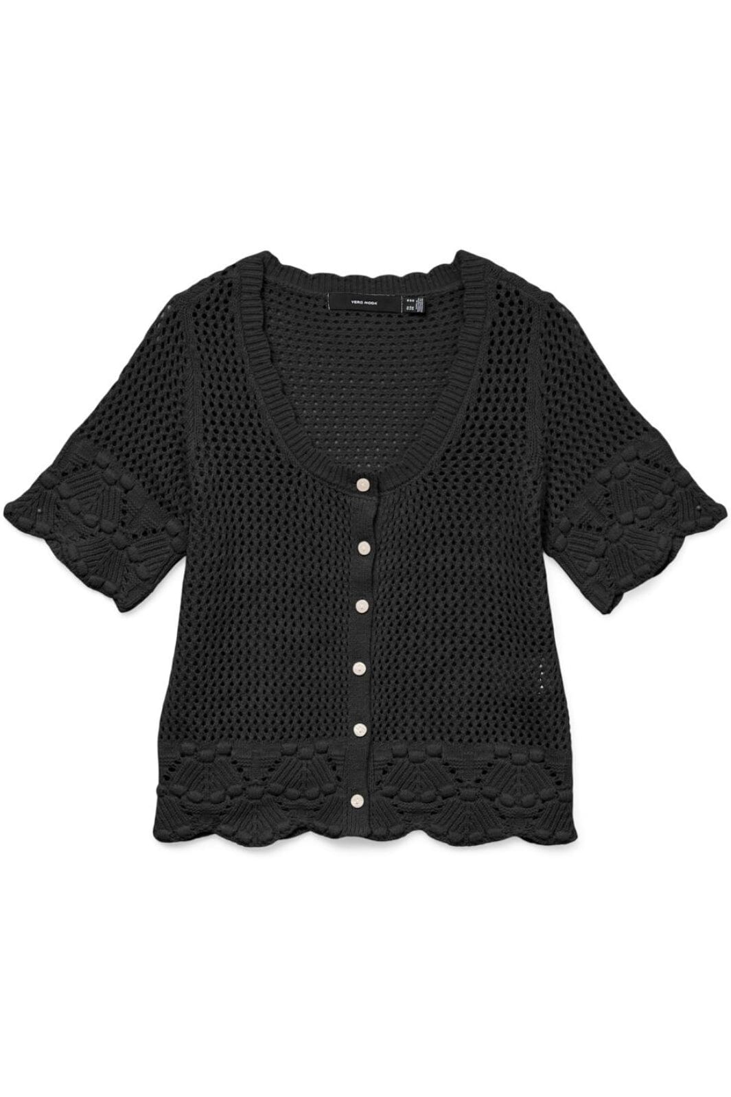 Vero Moda - Vmsandia 2/4 U-Neck Short Cardigan - 4763846 Black Cardigans 