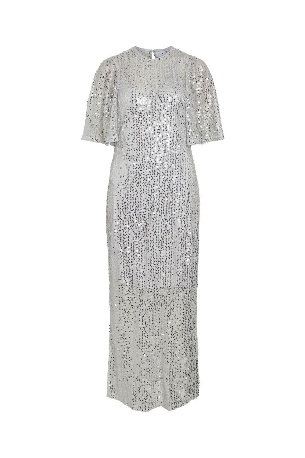 Vila - Vidance S/S Midi Dress - 4656770 Silver Sequins