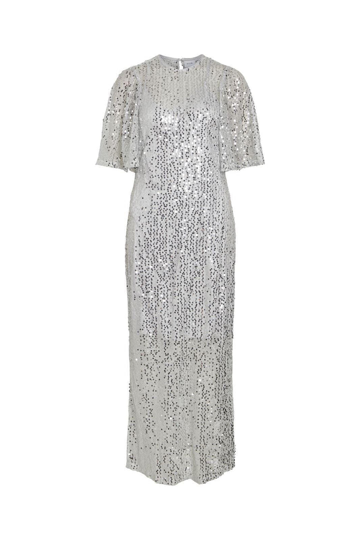 Vila - Vidance S/S Midi Dress - 4656770 Silver Sequins