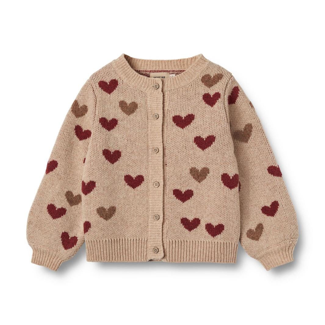 Wheat - Jacquard Cardigan Hearts 0566k-572 - 3191 offwhite