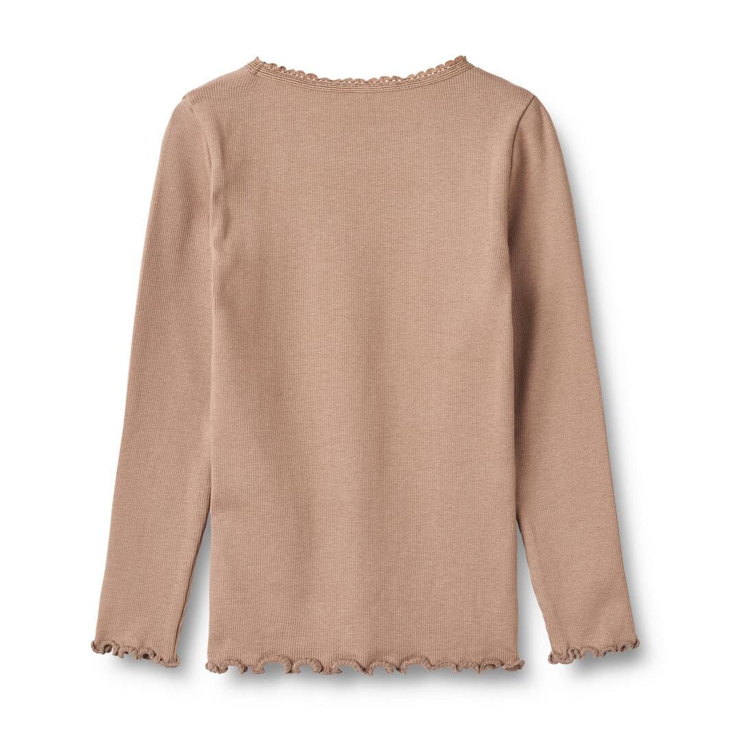 Wheat Main - Rib T-shirt L/s Reese - 1164 Nougat Rose