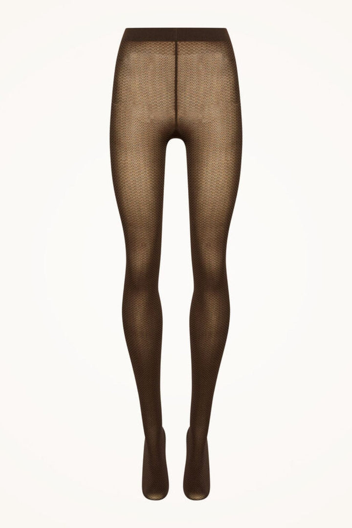 Wolford - Jacquard Tights - 9952 Umber/black Strømpebukser 