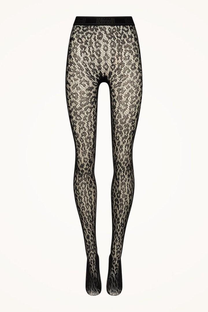 Wolford - Leo Lace Tights - 7005 Black Strømpebukser 