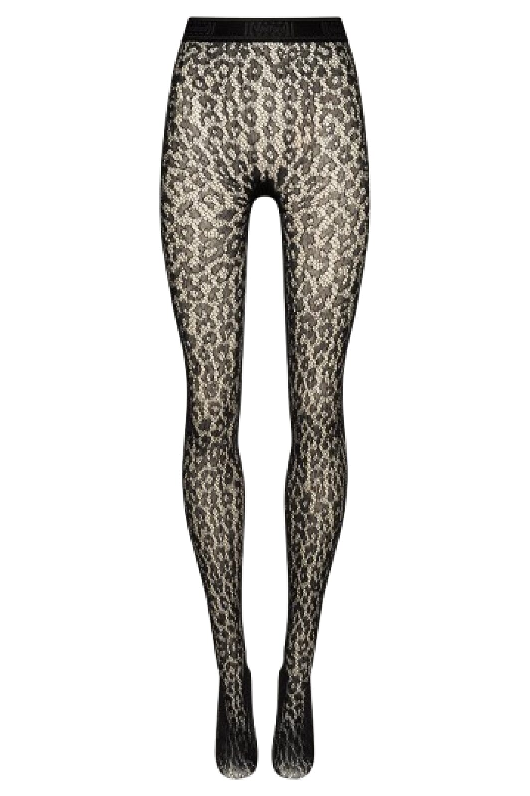 Wolford - Leo Lace Tights - 7005 Black Strømpebukser 