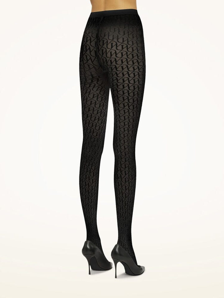 Wolford - W Lace Tights - Black Strømpebukser 