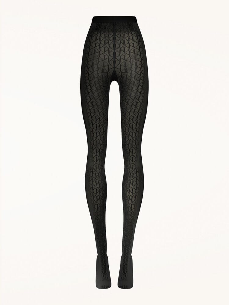 Wolford - W Lace Tights - Black Strømpebukser 