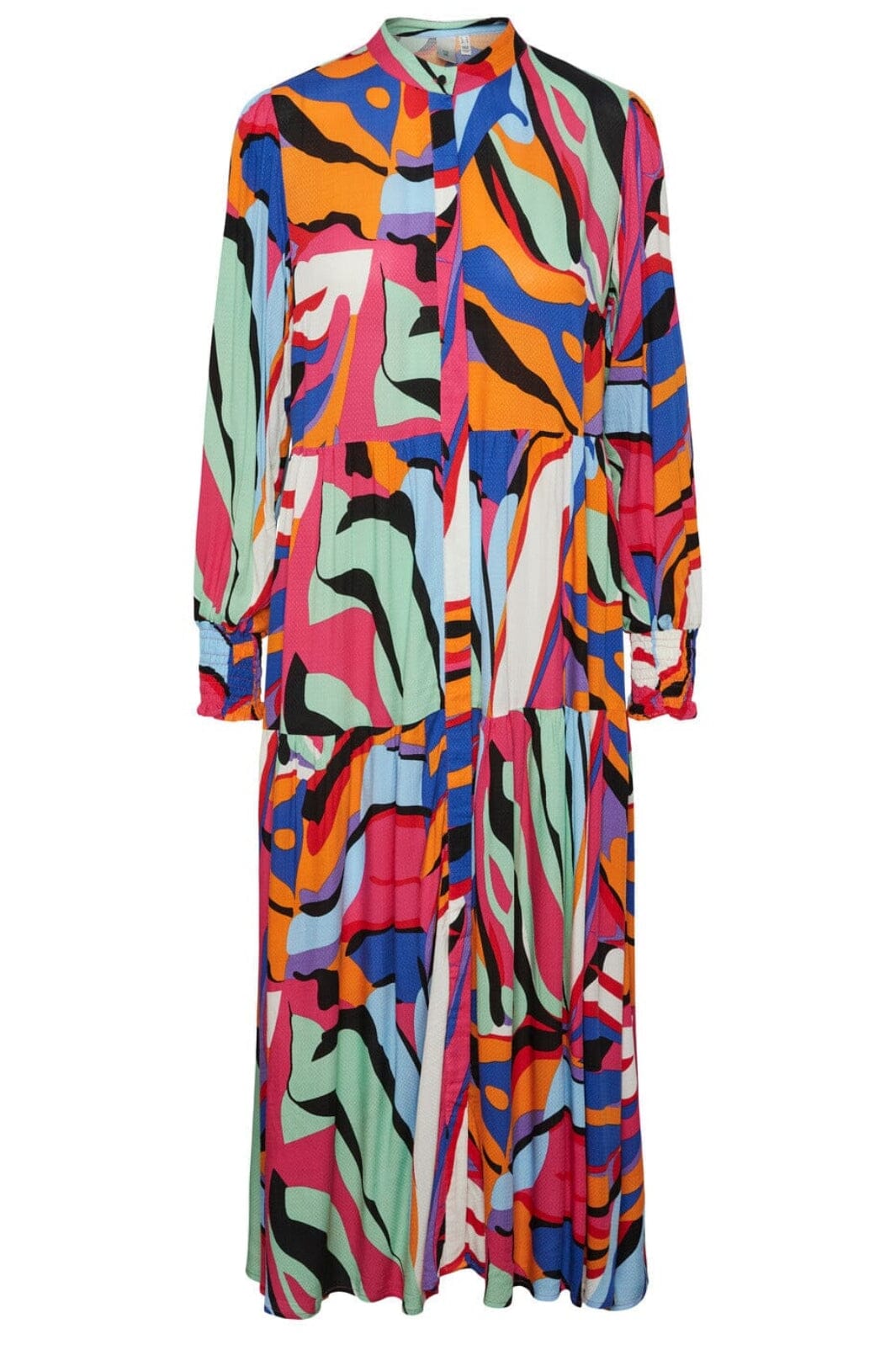 Y.A.S - Yasalira Ls Long Shirt Dress S. - Fuchsia Purple GRAPHIC PRINT Kjoler 