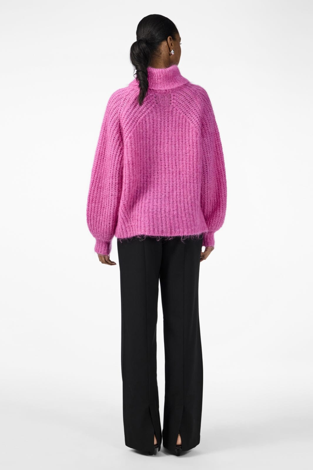 Y.A.S - Yaslambi Ls Knit Rollneck Pullover - 4656393 Fuchsia Fedora Strikbluser 