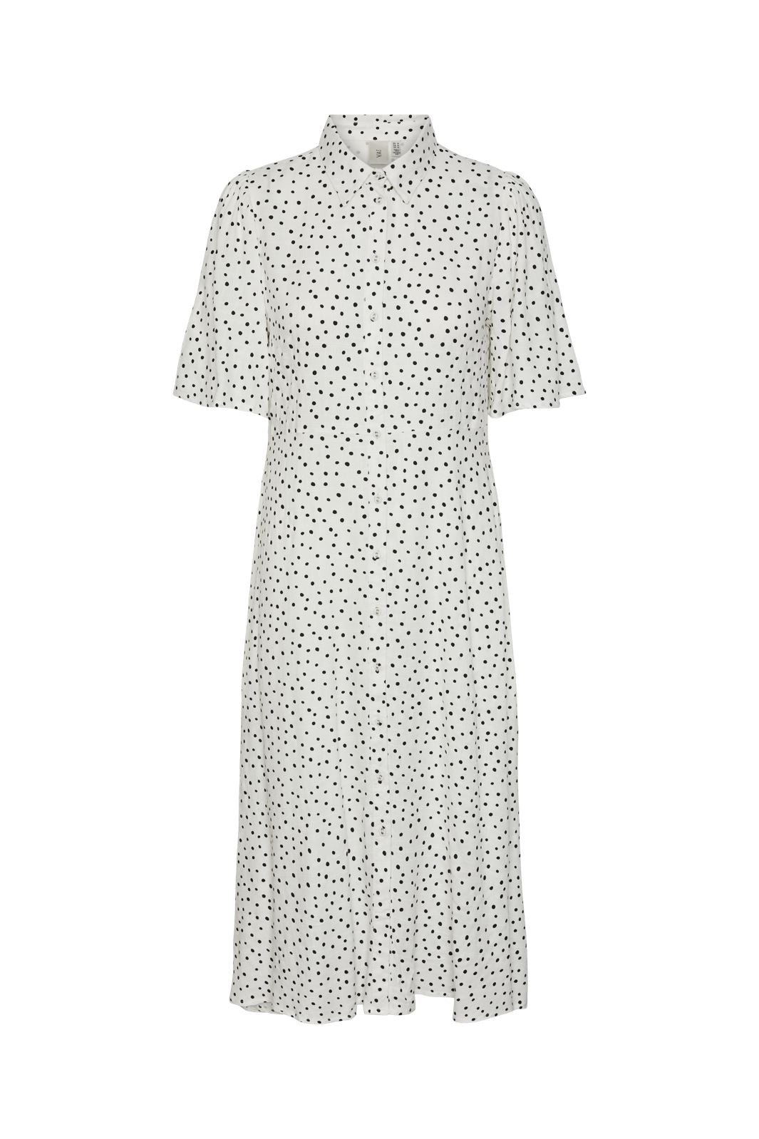 Y.A.S - Yasmira 2/4 Midi Shirt Dress - 4455687 Star White Black Dots