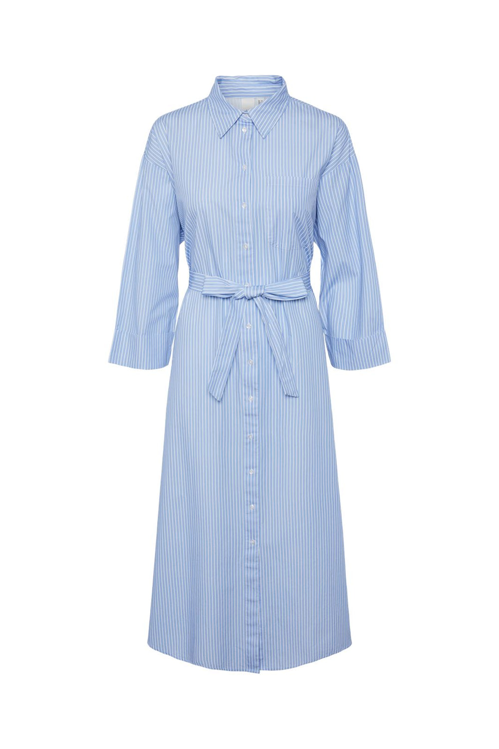 Y.A.S - Yastuesday Ls Ankle Shirt Dress - 4639632 Vista Blue W. White Stripe