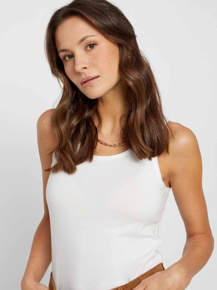 PIECES - Sirene Tank Top - Bright White Toppe 