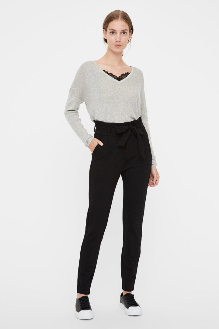 Vero Moda - Vmeva Hr Loose Paperbag Pant Ga - Black Bukser 